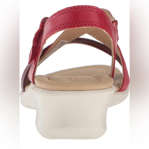 ECCO Felicia Leather Wedge Sandal Chili Red Velcro Closure EU 42 US 11-… - Picture 6 of 10